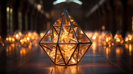 An icosahedron glowing softly with ambient light