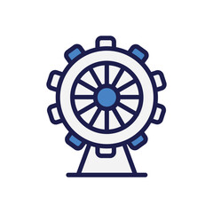 ferris wheel icon with white background vector stock illustration