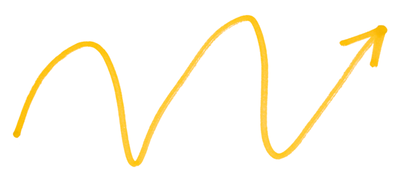 Yellow arrows isolated on transparent background