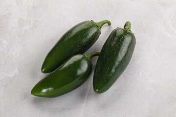 Raw green Mexican jalapeno pepper