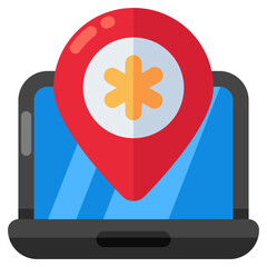 Medical location icon in unique design 