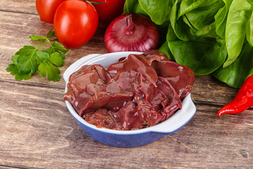 Raw chicken liver for cooking