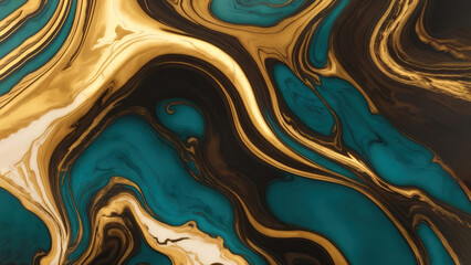 Obraz premium Majestic Brown Teal and golden gilded marble background