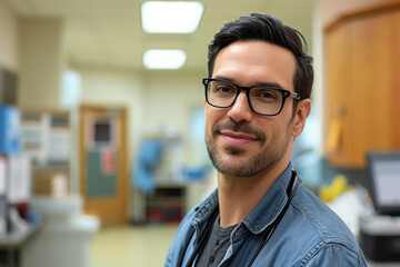 Obraz premium Doctor and clinic background in their office