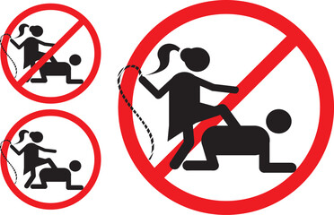 Symbol prohibiting wives from beating their husbands. Do not attack husbands in this area.