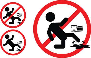Do not walk through this area, be careful. Do not walk through wet floors while mopping, wet floors. Be careful.