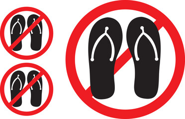 Symbol forbidding wearing shoes,
Do not wear slippers in this area.