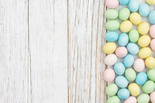 Easter egg background of pastel color candy
