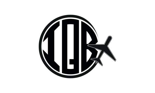 IQB three initial letter circle tour & travel agency logo design vector template. hajj Umrah agency, abstract, wordmark, business, monogram, minimalist, brand, company, flat, tourism agency, tourist