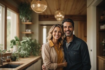 Couple Celebrating the Fruit of their Successful Home Renovation Project