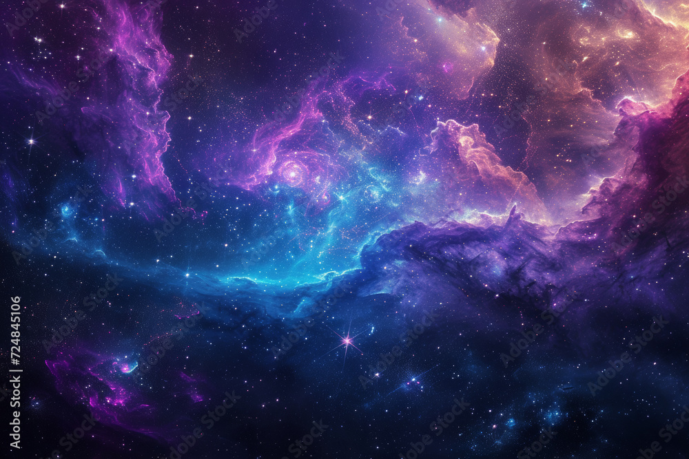 Canvas Prints nebula in the vast space background.