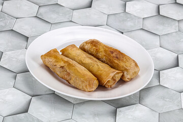 Traditional crispy fried stuffed springroll