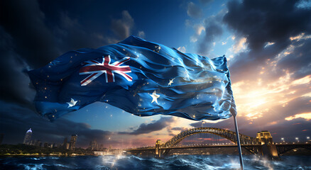 A beautiful view of an Australia flag on the occasion of Australia Day - obrazy, fototapety, plakaty