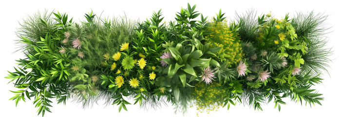 Green Flower Bed Template. Top Masterplan View. Ai Generative - Powered by Adobe