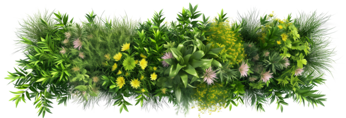 Green Flower Bed Template. Top Masterplan View. Ai Generative