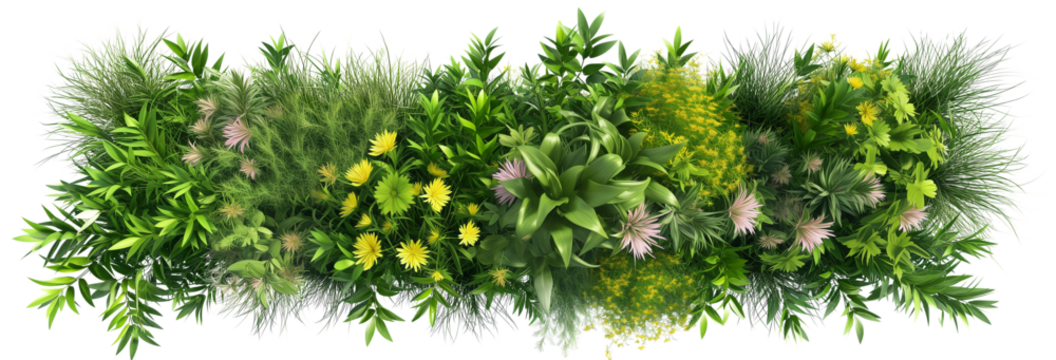 Green Flower Bed Template. Top Masterplan View. Ai Generative