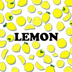 pattern with lemons, background with lemons