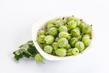 Sweet ripe gooseberries in the bowl