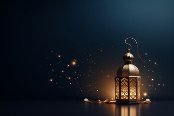 Crescent moon realistic eid mubarak. eid mubarak background with moon, stars, lanterns
