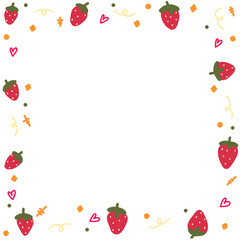 Cute frame with strawberries