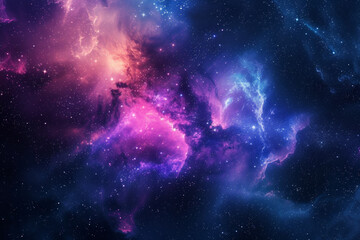 Fototapeta na wymiar Nebula in the vast space background.