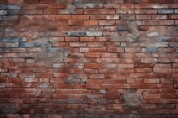 Obraz premium Red brick pattern. Old brick wall with cracks and scratches. Horizontal wide brickwall background.