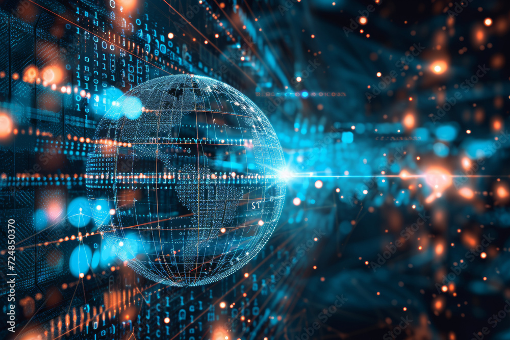 Poster the world is being driven by ai technology and large amounts of data.