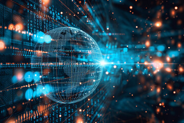 Obraz premium The world is being driven by AI technology and large amounts of data.