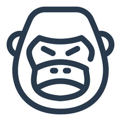 Powerful Gorilla Amidst Jungle Vines Vector Icon Illustration
