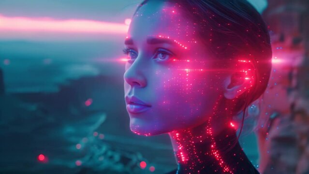Digital Evolution: Close-Up of Human-Machine Convergence. Generative ai