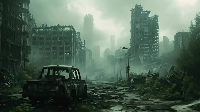 Doomsday Horizon: Haunting Urban Remnants. Generative ai
