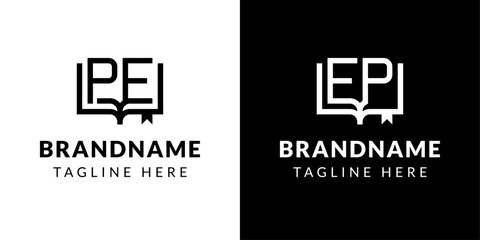 Letters PE and EP Book Logo, suitable for business related to book with PE or EP initials