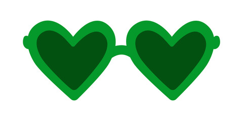 green hearts glasses st. patrick's day