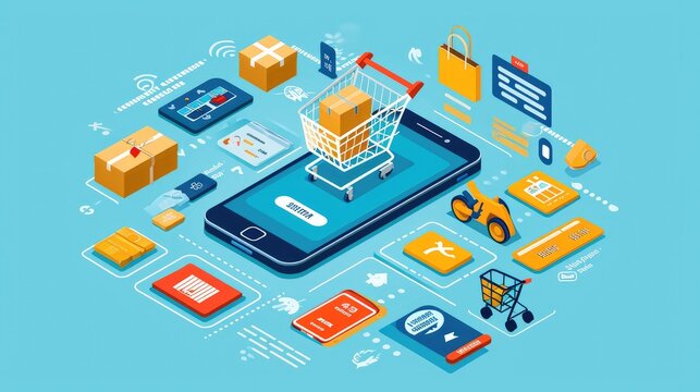 An infographic exploring the security measures in smartphone online shopping, including SSL encryption, secure payment gateways, and user privacy protection