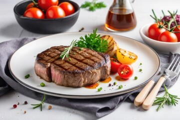 Steak meat on a plate