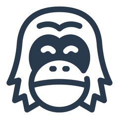 Wise Orangutan Amidst Jungle Canopy Vector Icon Illustration