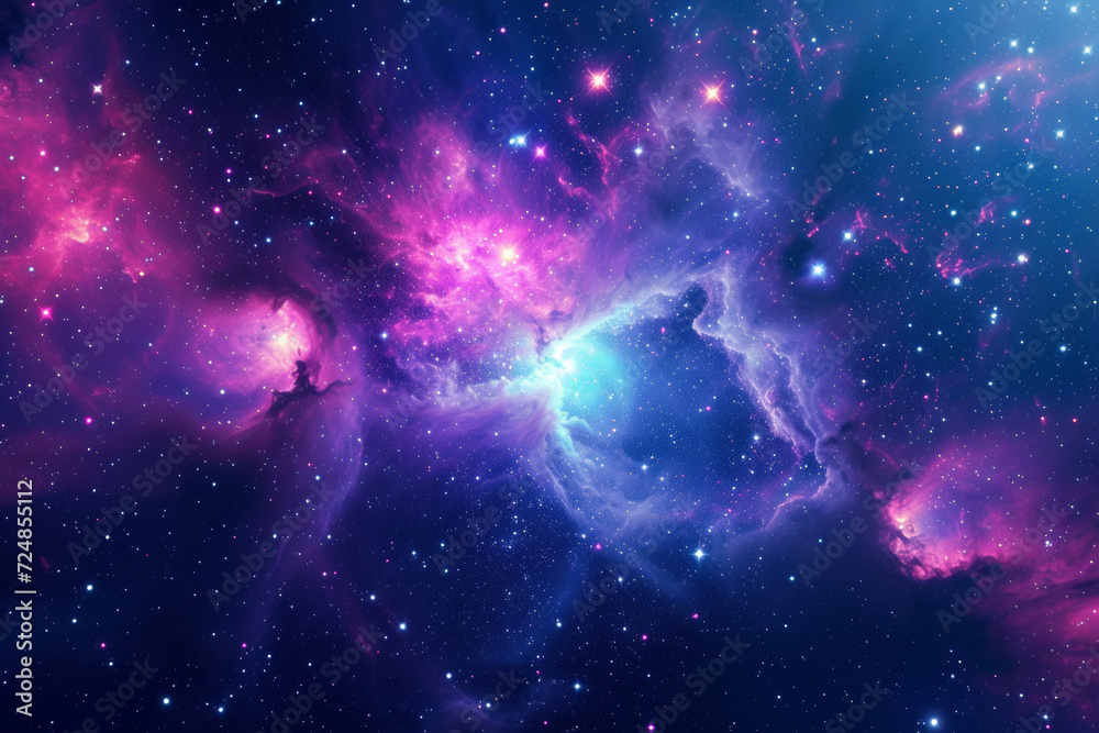 Canvas Prints nebula in the vast space background.
