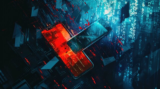 Embark on a digital quest for knowledge with this engaging infographic, as smartphone icons and an advanced HUD graphic reveal the nuances of fake scams, social media phishing