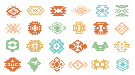 Aztec Navajo Shapes Set Southwestern Art Symbols