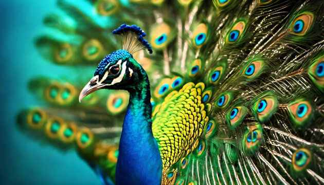 Portraif of a peacock