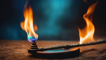 burning stick on fire