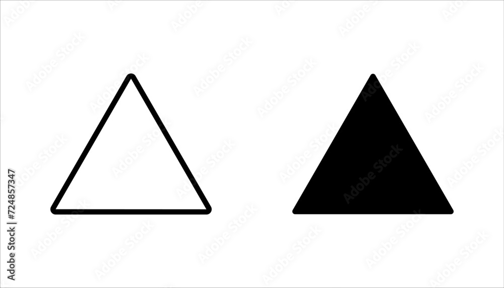 Wall mural Triangle Icon set. Flat and Trendy Sign Symbol Vector illustration on white background.