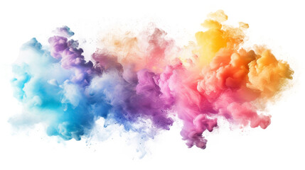 Group of Colored Smokes on Isolated on Transparent Background