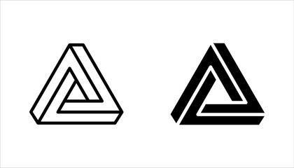 Triangle Icon set. Flat and Trendy Sign Symbol Vector illustration on white background. - obrazy, fototapety, plakaty