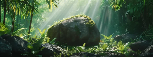 Poster a boulder with jungle background in © SilverDP
