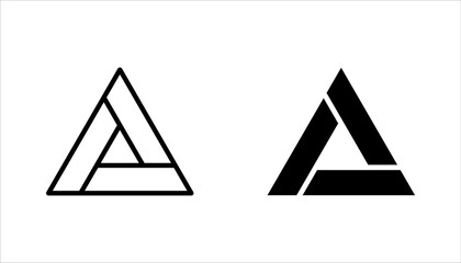 Triangle Icon set. Flat and Trendy Sign Symbol Vector illustration on white background.