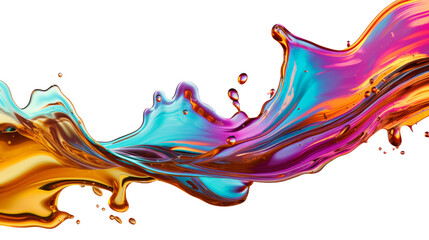 Colorful Liquid Swirl on Isolated on Transparent Background