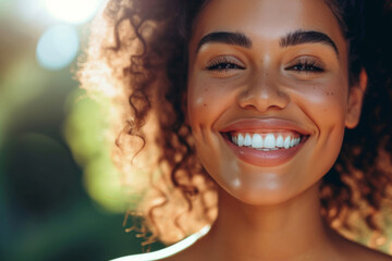 young beautiful woman smiling, concept for dental care - obrazy, fototapety, plakaty