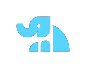 Vector illustration of logo with elephant silhouette
