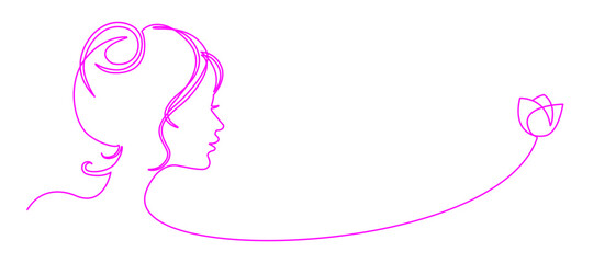 Women's day illustration with girl's face with flowers eps 10